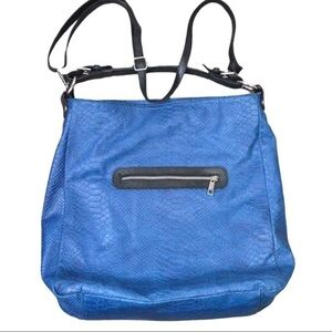 Carla Ferreri Large Snake Embossed‎ Leather Shoulder Bag Made in Italy